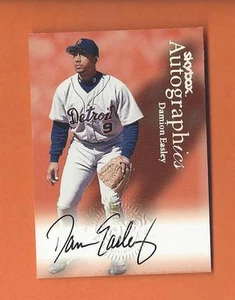Skybox Autographics 1999 Damion Easley en tarjeta automático #14 Tigres de Detroit - Imagen 1 de 2