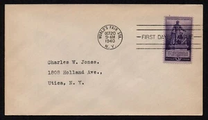 USA, SCOTT # 902, WITH ADDRESS FDC COVER - EMANCIPATION, STATUE OF LINCOLN 1940 - Picture 1 of 2