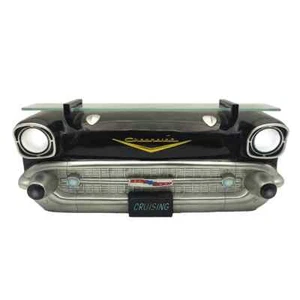 Black 1957 Bel Air Polyresin Front Wall Shelf w/ Battery Powered LED Headlights - Picture 1 of 9
