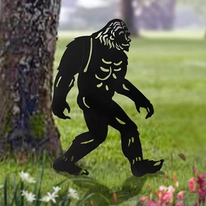 Bigfoot Metal Yard Art Silhouette Garden Decor Outdoor Sasquatch Statue Gift - Picture 1 of 11