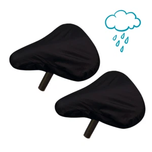 2x Sattelüberzug Schwarz Regenschutz Fahrrad-Sattel-Schutz-Bezug schwarz KX515 - Bild 1 von 4