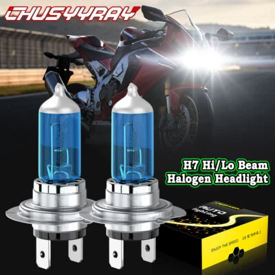 Para Aprilia Shiver 750 900 2X H7 Bombilla Faro Moto Alta/Baja Viga Blanco Foto 1 de 4