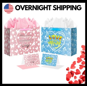 2 Pcs 13 in Mother's Day Gift Bags with Wrapping Paper Mother’s Gifts for Mother - Picture 1 of 7