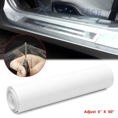 Universal Clear Door Sill Edge Paint Protection Vinyl Cover Film Sheet 6'' x 60" - Image 1 of 4