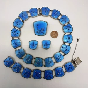 De Colección Knut A. Rasmussen Noruega Esmalte Esterlina Collar Pulsera Pendientes Conjunto de Prendedores - Imagen 1 de 24