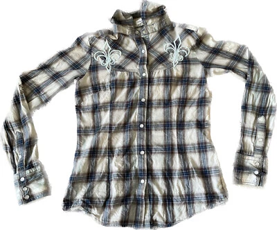 Camisa ROAR Western Strass Bordada e Design Botão para Cima Feminina Média - Imagem 1 de 4