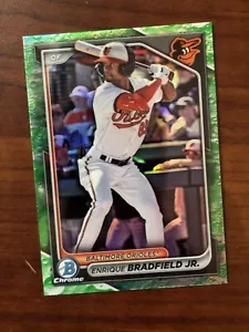 ENRIQUE BRADFIELD JR. 2024 BOWMAN CROMO BORRADOR Hierba Verde - Imagen 1 de 2