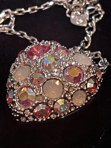Swarovski Crystal Heart Locket Pendant Necklace 884641 B - Picture 1 of 8
