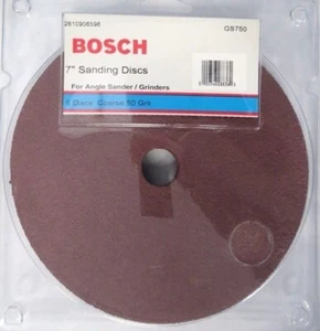 Bosch GS750 7-Inch AO Fiber Resin Sanding Disc 50 Grit 5-pack - Picture 1 of 2