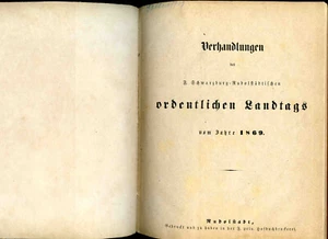 Schwarzburg-Rudolstadt, Verhandlung öffentlicher Landtag 1869, guter Zustand - Bild 1 von 7