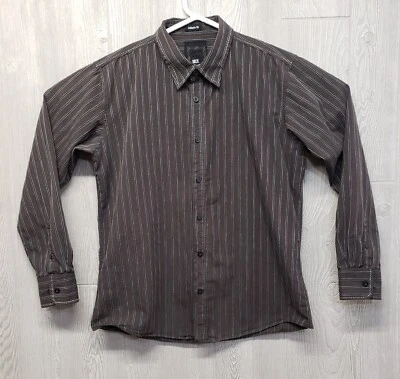 BKE Buckle Shirt Mens XXL Athletic Fit Western Cowboy Button Gray Black Striped - Image 1 of 4
