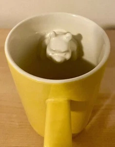 Authentic Disney Store 3D Winnie The Pooh Coffee Mug Tea Cup Yellow 5” - Picture 1 of 9