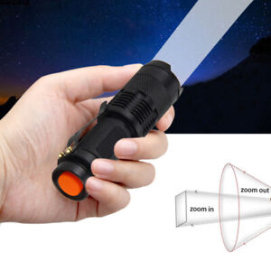 90000Lm Mini Super Bright LED Zoom Flashlight Powerful Camping Lamp Torch Police