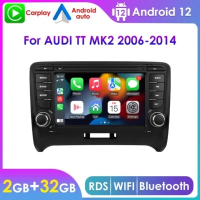 Apple Carplay Car Radio GPS Navi Stereo Android 12 RDS For Audi TT MK2 2006-2014 - Image 1 of 4