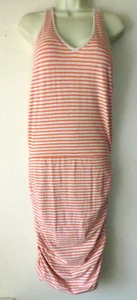 Vestido Athleta Mujer Mediano Alto Camiseta Espalda Corredora Naranja Rayas Tanque Acanalado Elástico - Imagen 1 de 14