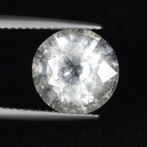 4.25 ct  SPARKLING   RARE HUE" RUTILE NATURAL PHENAKITE  Round  See Vdo  / - Picture 1 of 2