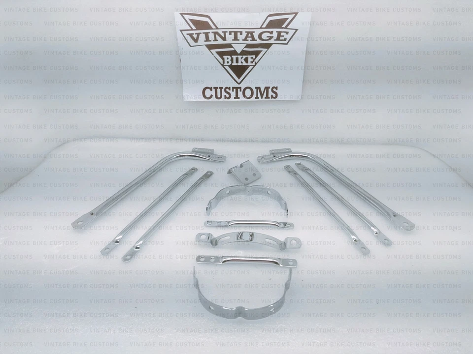 Mudguard Fender Stays Set Chromed For Bsa A7 A10 Super Rocket Goldstar Foto 1 de 4