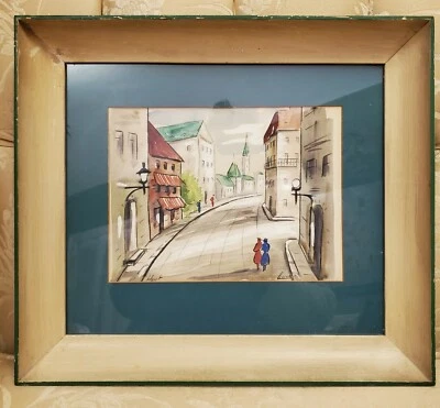 Watercolor By Andre DeNouy Painting Beaux Arts Paris Impressionist Art - Image 1 of 4