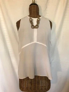 RACHEL ROY - WHITE SLEEVELESS SHORT FRONT LONG BACK BLOUSE - XS - Picture 1 of 3