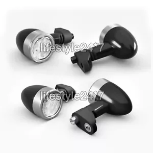 "FRONT & REAR LED TRAFFICATOR INDICATOR BLACK PAIR" Fit For Triumph Speed 400 - Picture 1 of 4