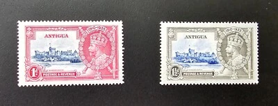 ANTIGUA 1935 KGV Silver Jubilee Issue Sc 77-78. SG 91-92 Mint Hinged 1d & 1 1/2d - Image 1 of 4