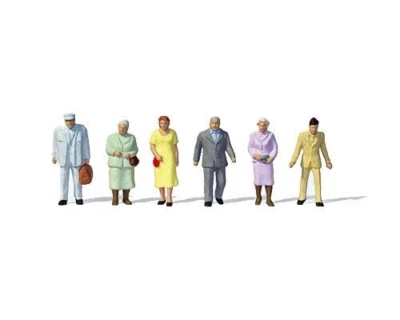 NOVAS FIGURAS HO Preiser # 14090 SEIS transeuntes/pedestres (roupas de verão) - Imagem 1 de 2