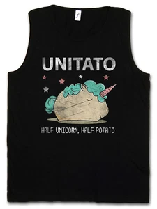 UNITATO TANK TOP VEST Unicorn Potato Rainbow Fun Comedy Fairy Horse Rainbow - Bild 1 von 1