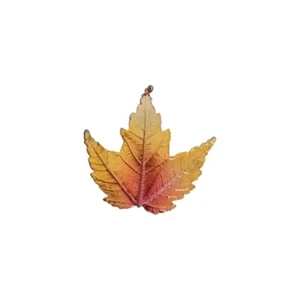 Women's Vintage Brooch Gold Orange Red Maple Leaf Pin Badge Special Occasion - Picture 1 of 6