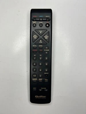 QUASAR VSQS1144 VCR Remote Control, Black - OEM for VH220 VH420 UP2133W +more - Image 1 of 3