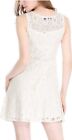 Allegra K Womens Floral Sleeveless Semi Sheer Yoke Flare Mini Dress White Medium