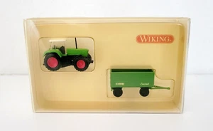 Tractor WIKING Krone verde con pista de remolque 960 01 24 Fendt - Original - Imagen 1 de 11