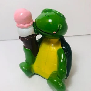 VTG FREDDY B. TURTLE Plastic PIGGY/COIN BANK 5 inches Ice Cream Cone NEW (1975) - Picture 1 of 7