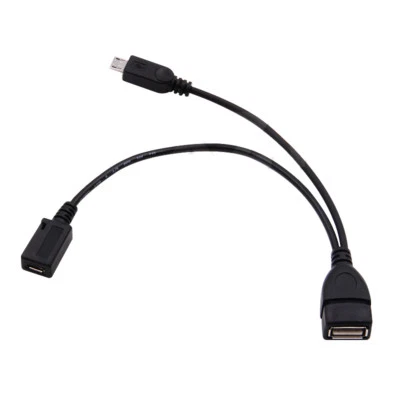  2 in1 Micro USB Male to Female to USB 2.0 Power Charging Host OTG Cable Adapter - Image 1 of 4