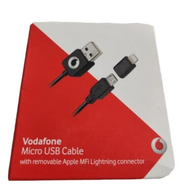 Vodafone Lightning - Micro USB Adaptor & 1m Micro USB Cable MFi-Certified - Image 1 of 4