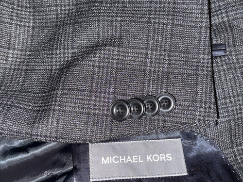 Cappotto sportivo a quadri Michael Kors nero bianco modello Kelson 48R blazer nuovo con etichette