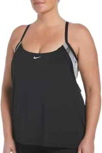 Nike Swim Women's LAYERED Tankini Top NESSC381-001 (Plus Size 1X) NWT MSRP $72 - Picture 1 of 5