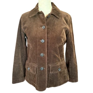 Ralph Lauren Petite braune Cord Langarm Kragen Button Down Jacke PS - Bild 1 von 10