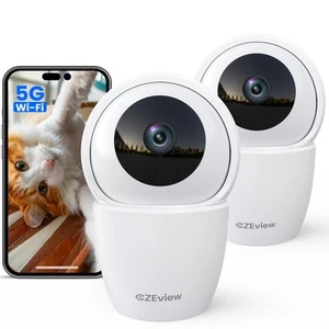 3K 5MP Security Camera Indoor, 2.4/5Ghz WiFi Pet Camera Baby Monitor with Pho... - Picture 1 of 8
