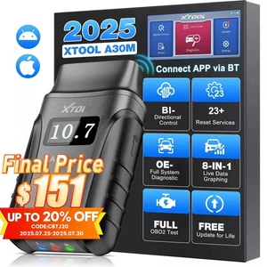 XTOOL A30M Bluetooth OBD2 Car Full System Bi-directional Diagnostic Scanner Tool - Picture 1 of 19