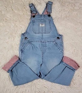 Vintage OshKosh Bgosh Vestbak langer Denim Overall kleine Mädchen Größe 4T helle Waschung A - Bild 1 von 8