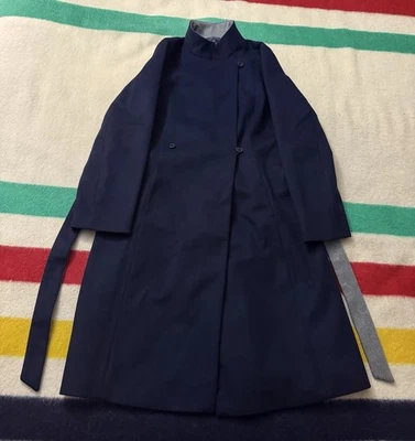 2024 Brooks Brothers United Overcoat Trench Coat Navy Grey Large New With Tags - Image 1 of 4