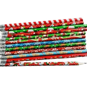48Pcs Cartoon Christmas Pencil with Erasers Writing Pencil for Kid Student - Picture 1 of 8