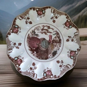 JOHNSON BROTHERS “HIS MAJESTY” Deviled Egg Platter 11 3/4” D  EUC/MINT Pristine! - Picture 1 of 4