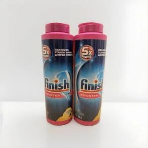 (2) Finish Hard Water Booster Powder Lemon Sparkle 14 Oz Ea Pink Removes Stains - Picture 1 of 3