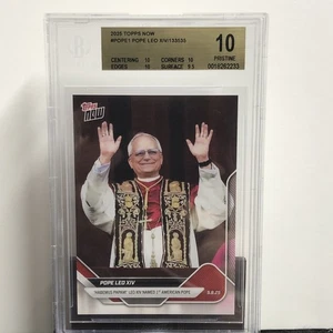 POPE LEO XIV BGS 10 PRISTINE LABEL 2025 TOPPS NOW! 1. American # 0018262233 - Bild 1 von 3