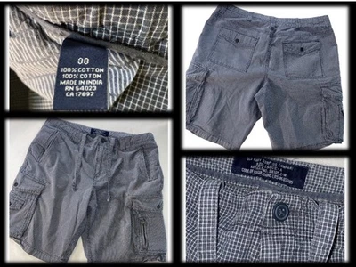 Pantalones Cortos Carga Y2K Old Navy Para Hombres 38 Militar Excedente Cordón Guinga Gorpcore Foto 1 de 4