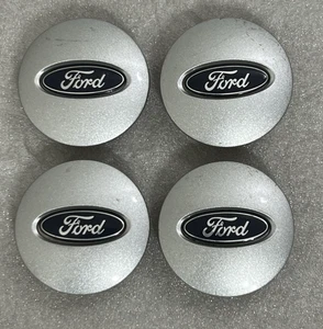2.5" OEM 2006 - 2019 Ford Edge Explorer Escape SILVER Center Caps 6L24-1A096-AA - Picture 1 of 8