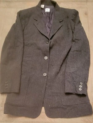 DKNY Wool Coat Mens XL Black Overcoat Long Parka Premium Fabric Workwear  - Image 1 of 4