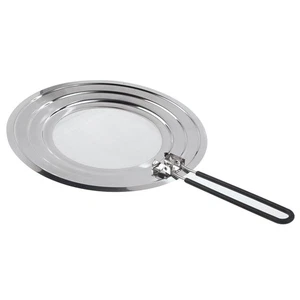 12" Stainless Steel Splatter Cover with Folding Handle - Picture 1 of 4