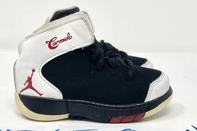 Nike Air Jordan Melo 1.5 2013 negro blanco rojo TD niño pequeño 631313-001 talla 5C Foto 1 de 4